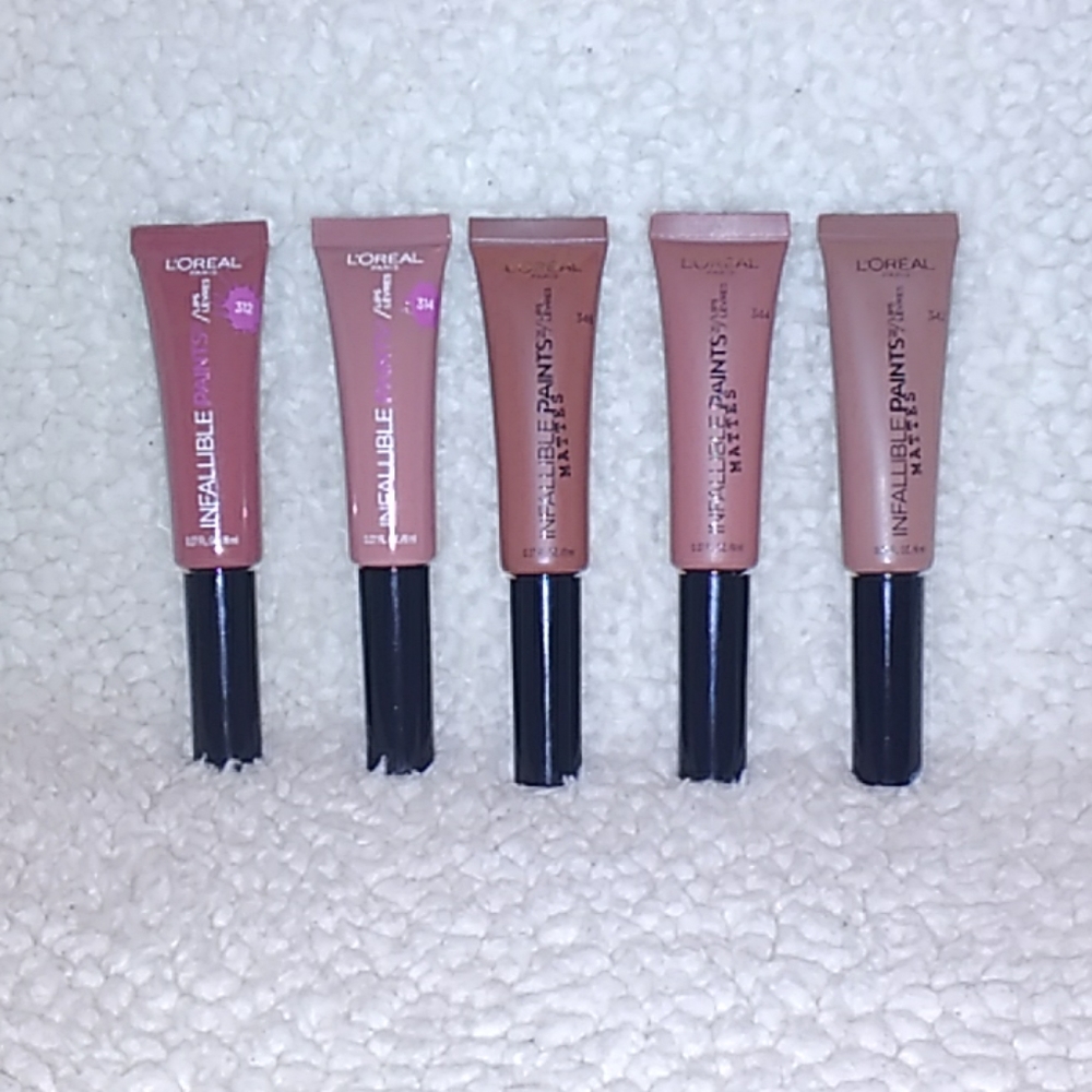 Lot of 5 l'Oreal Infallible lip paints